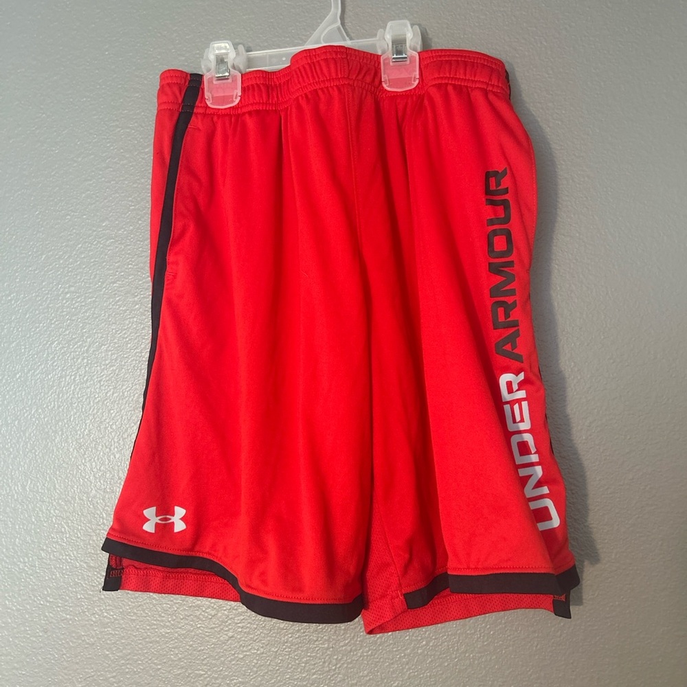 Under Armour boy’s red Athletic Shorts
